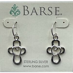 Barse Beloved Cross Earrings- Sterling Silver- NWT